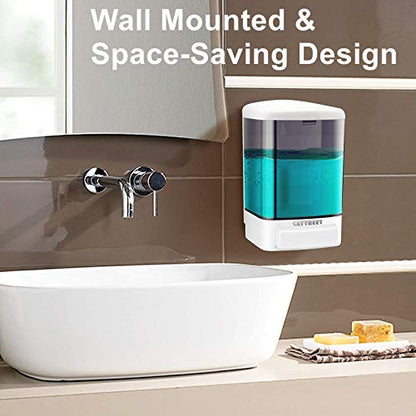 Manual Soap Dispenser Kitchen Bathroom 33.8oz/1000ml Wall Mounted Hand Commercial Soap Dispenser for Liquid Containers Shampoo Gel Chamber Plastic (Black) - size: 1 pack (Manual 1000ml/33oz)