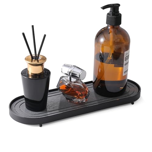 Water Absorbing Stone Tray, Fast Drying Sink Tray,Tray Coasters(Black) | Fast Drying Diatomite Stone Sink Tray Coasters, sink organizer,bathroom counter tray,tray Hand Soap Dish & Holders - color: Black