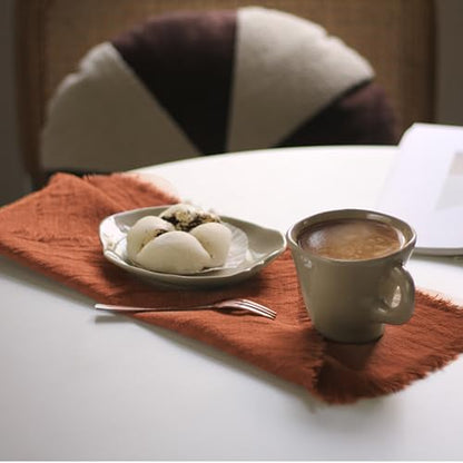 Handmade Cloth Napkins 100% Cotton Napkins with Fringe，Delicate Handmade Cloth Napkins for Dinners, Parties, Weddings and More，18 x 18 Inch Set of 4 - Terracotta - color: Terracotta