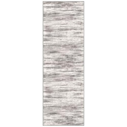 KOZYFLY Modern Abstract Hallway Runner Rug, 2.6x8 Washable Rug Runner Non-Slip Soft Striped Kitchen Runner Rugs, Print Grey/Light Beige/Brown Carpet Runner for Entryway Bathroom - color: Grey/Light Beige/Brown, size: 2'8" x 8' (Runner)
