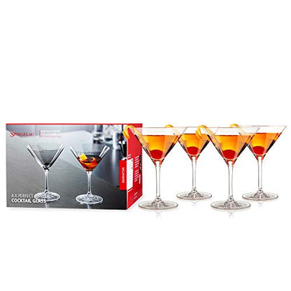 Spiegelau Perfect Serve Cocktail Glasses Set of 4 - European-Made Crystal, Dishwasher Safe, Professional Quality Cocktail Glass Gift Set - 5.8 oz - style: Perfect Serve Glasses