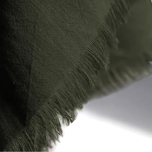 Handmade Cloth Napkins 100% Cotton Napkins with Fringe，Delicate Handmade Cloth Napkins for Dinners, Parties, Weddings and More，18 x 18 Inch Set of 4 - Olive Green - color: Olive Green