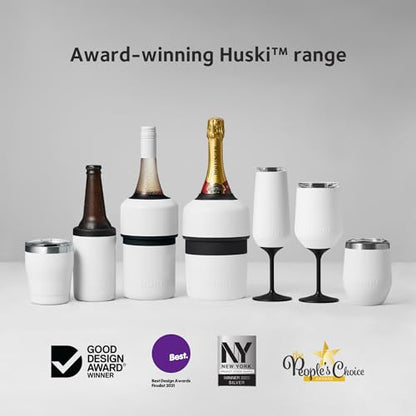 Huski Wine Tumbler 2.0 | NEW | Award-winning Design with Detachable Stem | Premium Stainless Steel Wine Glass with Lid | Triple Insulated Tumbler | 12oz Capacity | Great Gift (White) - color: White