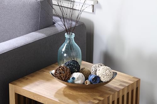 Hosley Hammered Stainless Steel Oval Bowl – 13.5” Decorative Centerpiece for Candles, Orbs, Potpourri & Table Styling | Modern Home & Event Décor - size: 13.5" Long x 1 count