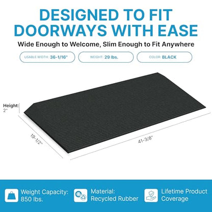 EZ-ACCESS Transitions Angled Entry MAT, Black, 2-in - color: Black, size: 2 Inches
