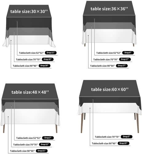 Fokitut 2 Pack Waterproof Square Tablecloth, 52x52 Inch, Stain Resistant and Wrinkle Polyester Table Cloth, Fabric Table Cover for Kitchen Dining, Wedding, Party, Holiday Dinner-Gold - color: Gold, size: 52x52''-2pack