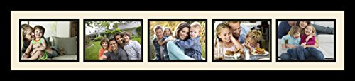 ArtToFrames Collage Photo Frame Single Mat with 5-5x7 Openings and Satin Black Frame. - color: 5 - 5x7 - (2138), size: Black