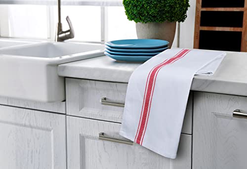 Utopia Towels Red Dish Towels [12 Pack - 15 x 25 in] 100% Ring Spun Cotton | Highly Absorbent & Reusable Cleaning Bar, Tea, Kitchen and Dishcloths Set - 200 GSM - color: Red