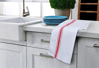 Utopia Towels Red Dish Towels [12 Pack - 15 x 25 in] 100% Ring Spun Cotton | Highly Absorbent & Reusable Cleaning Bar, Tea, Kitchen and Dishcloths Set - 200 GSM - color: Red