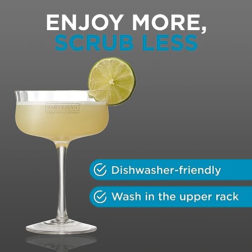 Bartesian Cocktail Glass Sets - Stemless Margarita Drinking Glassware for Cocktails & Mocktails - Bar Glasses for Martini, Margarita, Pina Colada, Whiskey Sour, Old Fashioned - Set of 2 - style: Glassware - Margarita