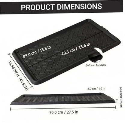 Rubber Shoe Mat Heavy Duty Foldable Boot Mat Tray with Lip Waterproof Non Slip Boot Trays for Entryway Indoor Outdoor 27.5x15.9 inch, Shoe Tray