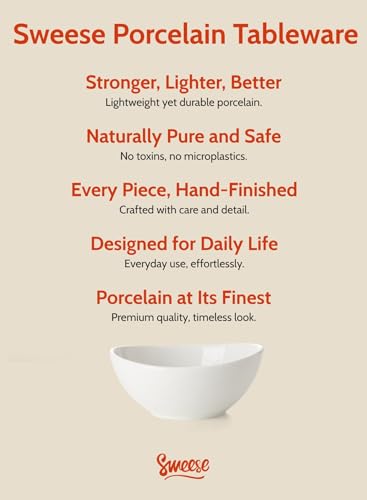 Sweese Porcelain Bowls Set 5 Inch, 10 oz - Set of 4 White Bowls for Dessert, Ice Cream, Soup, Rice & Fruits | Microwave, Dishwasher & Oven Safe - size: 5.0 Inch