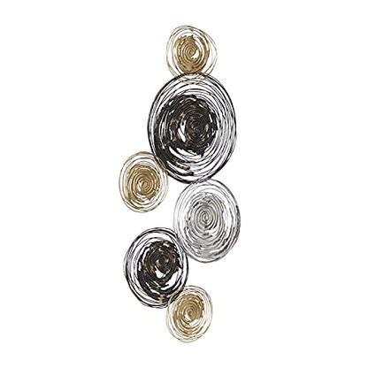 Deco 79 Metal Plate Home Wall Decor Wall Sculpture with Textured Pattern, Wall Art 42" x 1" x 27", Gold