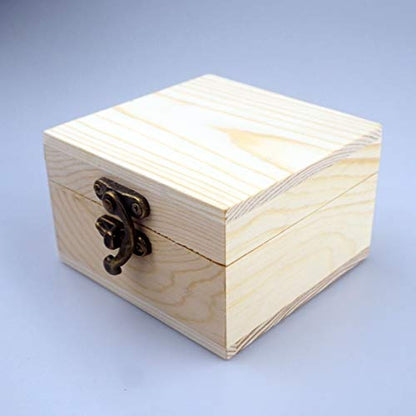 Wooden Box for your Gift Jewelry Watch Unfinished Wood Box (Wooden) - color: Wooden