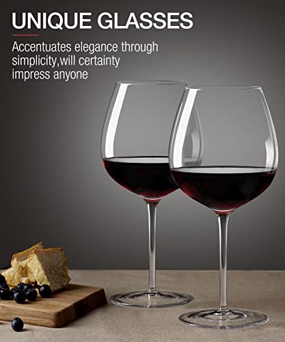 OJA Wine Glasses Set, Crystal Red Hand Blown Wine Glass, Set of 4,23.5 oz | Large, Burgundy, Ultra-thin, Light for Wine Tasting, Perfect Gifts, Valentine's Day, Anniversary, Birthday - style: Set of 4-23.5oz