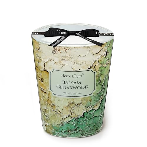 HomeLights Balsam Cedarwood Scented Candles | 6.7oz Soy Candles Industrial Chic Large Candle Jars | Ideal Candle Gifts for Events, Home Decor Stress, Relief & Relaxation - color: Balsam Cedarwood