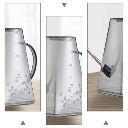 Beavorty Long Spout Watering Can 1.4l Grey for Indoor Outdoor Plants Succulents Garden with Precise Watering Bottle Design