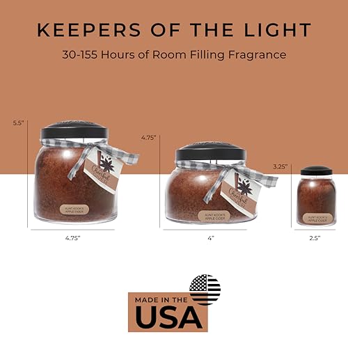 A Cheerful Giver - Aunt Kook's Apple Cider Mama Scented Glass Jar Candle (22oz) with Lid & True to Life Fragrance Made in USA - size: 22 oz