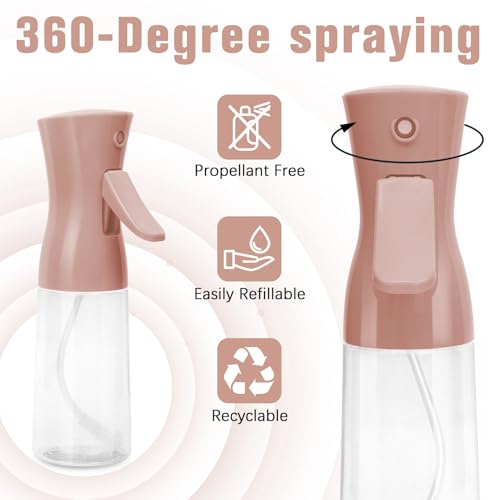 Spray Bottle For Hair,Continuous Water Mister for Hairstyling, Salons, Cleaning, Plants,Essential Oil Scents,Ultra Fine Mist Sprayer,6.8 OZ /200 ML-nude pink - color: Nude Pink