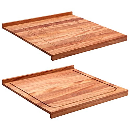 Vesici Walnut Pastry Board with Lip for Rolling Dough 24" x 22.8" x 1.5" Large Wooden Cutting Chopping Kneading Board with Engraved Measurements for Counter Tabletop Kitchen - size: 24.4"L x 23"W