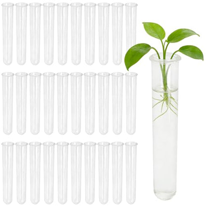 SINJEUN 30 PCS Plant Propagation Tubes, 20 ml Clear Plastic Test Tubes for Plants Flowers Home Office Decorations (4.7 inches Height)