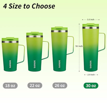BJPKPK 30oz Insulated Tumbler with Handle, Lid & Straw, Stainless Steel | Double Wall Vacuum Insulated Coffee Travel Mug - Keeps Cold & Hot, BPA Free, Cupholder Fit for Office, Gym & Travel - color: Bamboo Grove, size: 30 Ounces