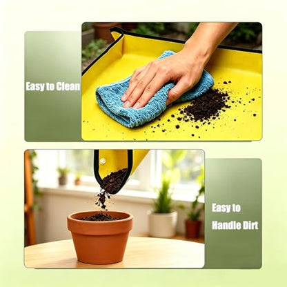Thickened Waterproof Reusable Planting Mat, 26"X26" Orange Repotting Pad for Mess-Free Soil Changing, Indoor Outdoor Gardening Tray, Succulent Transplanting Tool for Plant Lovers