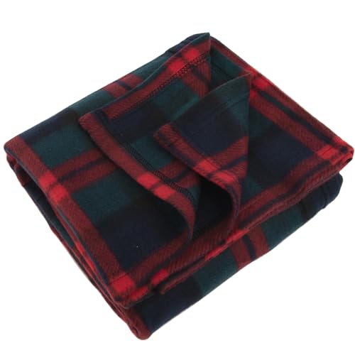 Trail maker 50x60 Throw Blankets, Plaid Fleece Throw Blankets for Bedroom, Couch, Livingroom, Chair, Pets, Outdoors - color: Green