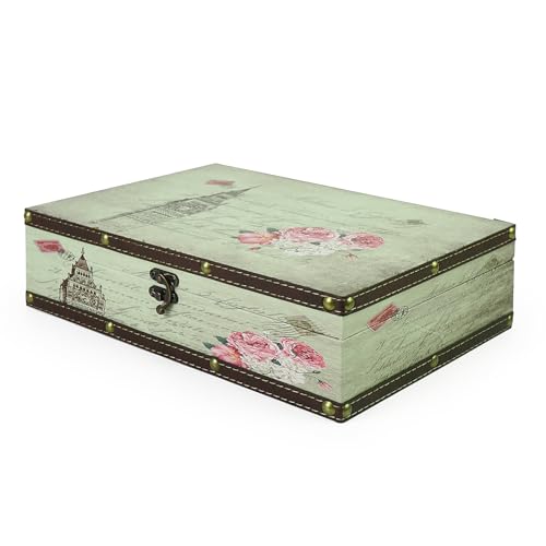 DreamsEden Wooden Decorative Storage Box, Vintage Treasure Box Letter Paper Container Keepsake Case for Gifts Home Decorations - color: Tower