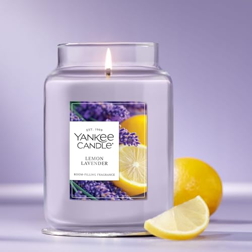 Yankee Candle Lemon Lavender Scented Candle, 22oz Large Jar with up to 150 Hour Burn Time, Giftable, Birthdays (Pack of 4) - color: Lemon Lavender, size: Large Jar (Pack of 4)