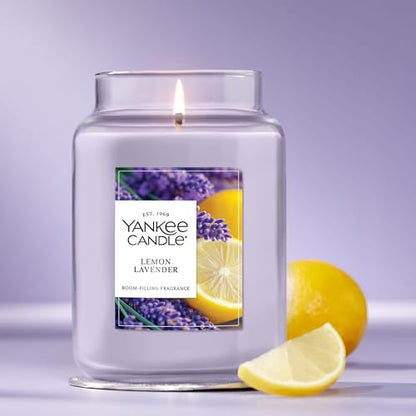Yankee Candle Lemon Lavender Scented Candle, 22oz Large Jar with up to 150 Hour Burn Time, Giftable, Birthdays (Pack of 4) - color: Lemon Lavender, size: Large Jar (Pack of 4)