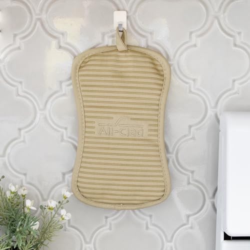 All-Clad Premium Pot Holder & Hot Pad: Heat Resistant to 500 Degrees - 100% Cotton, 10"x6.25" Hot Pad for Kitchen and Barbeque, 4-Pack, Cappuccino - color: Cappuccino, size: 4 Pack