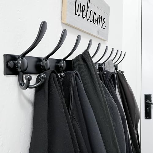 Coat Rack Wall Mount, Heavy Duty 12-Gauge Base vs Flimsy 1mm, Double-Thick Solid Anti-Snap Hooks, 16” Stud-Mount, Stainless Steel Hanger for Clothes Hat Entryway Closet Mudroom, Grey - color: Gray, size: L=17" (1pcs)