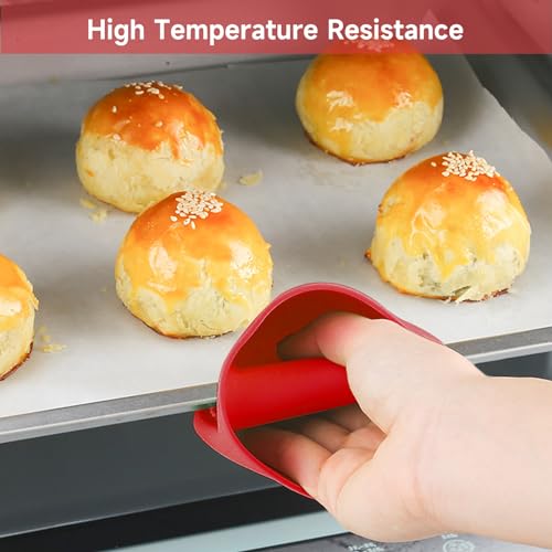 NEPAK 2 Pairs Oven Mitts Heat Resistant,Mini Silicone Oven Gloves,Pinch Grips Mitts Potholder for Kitchen Cooking & Baking (Red and Blue) - size: 2 Pairs