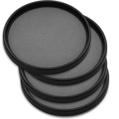 Oizeir 10 Inch Lazy Susan (Set of 4) - Non-Skid Turntable for Cabinet to Maximize Storage and Simplify Accessibility in Kitchen, Bathroom, and Pantry Spaces (Black) - color: Black