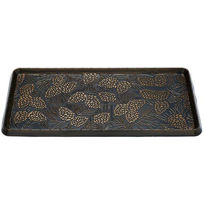 HF by LT Pine Cone Rubber Boot Tray, 32 x 16 inches, One-Piece Seamless Construction, Durable Vulcanized Rubber, Year Round Use Indoors or Outdoors, Copper - color: Pine Cone