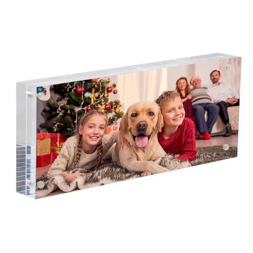 NIUBEE 4x10 Business License Frame, Clear Acrylic Panoramic Photograph Picture Frame with Gift Box Package - size: 4x10"(1 Pack)