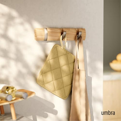 Umbra Flip Coat Rack, Wall Mount Retractable Hooks, 3-Hook, Natural/Nickel | Real wood and steel build, folds flat when not in use, holds coats bags and scarves, easy install - color: Natural/Nickel, size: 3-Hook