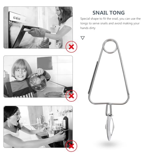 Ipetboom Stainless Steel Snail Tongs Escargot Eating Tools Food Serving Clip Clamp with Ergonomic Curved Handle Heat Resistant Tableware for Serving Snails 2 Pcs 6.29 X 1.96 X 1.57 in - color: 2pcs