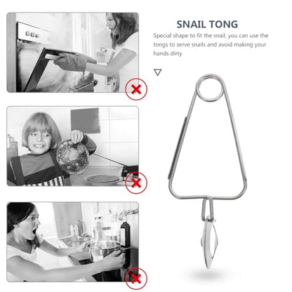 Ipetboom Stainless Steel Snail Tongs Escargot Eating Tools Food Serving Clip Clamp with Ergonomic Curved Handle Heat Resistant Tableware for Serving Snails 2 Pcs 6.29 X 1.96 X 1.57 in - color: 2pcs