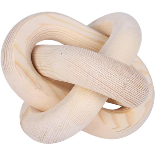 Wood Knot Decor -Coffee Table Decor Shelf Decor Table Books Hand Carved Home Decoration Boho Country Rustic Modern Shabby Chic Style Decor 3 Link Wooden Knot Chain Link Decor (Nature) - color: Nature