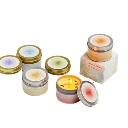 6Pack Scented Candles Set Soy Wax Aromatherapy Meditation Candles Candles for Home Scented, Ideal for Birthday, Christmas, Thanksgiving, Mother's Day