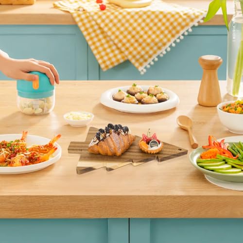 Luxshiny Christmas Tree Charcuterie Board: 15Inch Wooden Cutting Board Xmas Tree Serving Platter for Cheese Fruit Bread Snack Dessert Candy Sushi