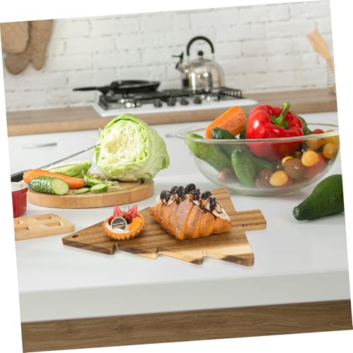 Homoyoyo Wooden Christmas Tree Charcuterie Board Serving Pizza Board Small Round Cutting Home Decorative