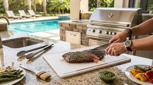 Farberware Cutting Board for Kitchen, Extra Large 15 x 20 Inch Plastic Cutting Board with Deep Juice Groove, Reversible, Dishwasher Safe, White - size: 20.1"L x 15"W
