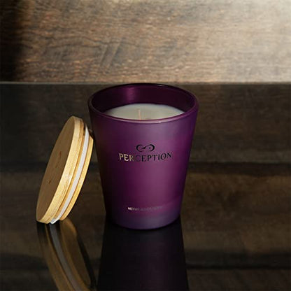 PERCEPTION AROMAS Luxury Scented Candle | Lavender Vanilla | Hand Poured Soy Wax Candle with Gift Box | Elegant Fragrances | 50 Hour Burn Time (8.1 oz) - color: Lavender Vanilla
