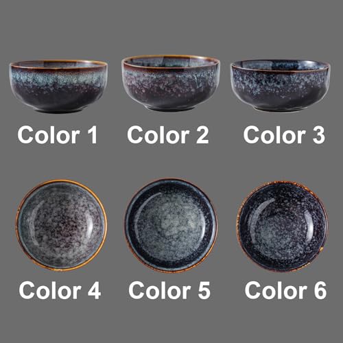 Serving Bowls - 22 Ounce Bowls Set - Ceramic Bowl Set of 2-5.75 inch Salad Bowls - Soup Bowls - Cereal Bowls for Kitchen, Speckled Black Purple - color: Speckled Black Purple, size: 22 Ounces