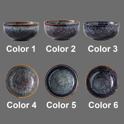 Serving Bowls - 22 Ounce Bowls Set - Ceramic Bowl Set of 2-5.75 inch Salad Bowls - Soup Bowls - Cereal Bowls for Kitchen, Speckled Black Purple - color: Speckled Black Purple, size: 22 Ounces