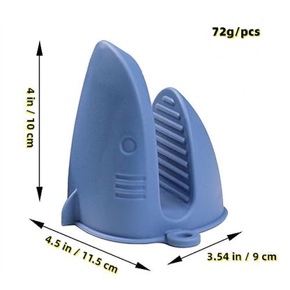 Silicone Oven Mitts Heat Resistant, Silicone Potholders for Kitchen, Air Fryer,Baking, Mini Rubber Oven Glove (Blue) - color: Blue