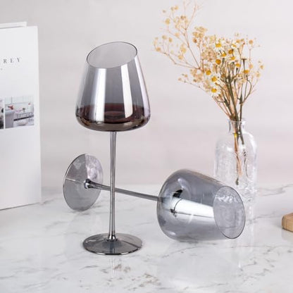 KAMMAK Crystal Red Wine Glasses Set of 2, 16.06 oz Stemmed Glasses, XH011 | Hand Blown, Bordeaux Wine Glasses, Thin Rim & Long Stem, Red & White, Daily Use, Wedding or Birthday Gift for Women - size: 8KPXH011